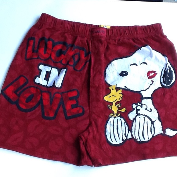 Peanuts Other - Snoopy Large Red Boxer Shorts Lucky In Love
